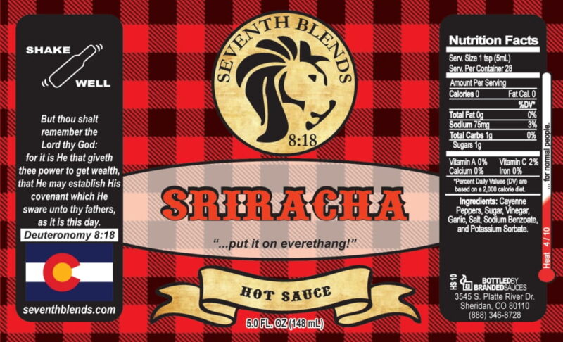 Sriracha Sauce Label 1