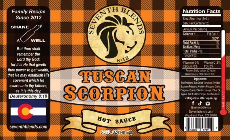 Seventh Blends Tuscan Scorpion Sauce Label Updated 2022 2 1